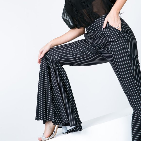 Pants - Black Stripe Prissy Pants